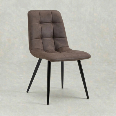 Eetkamerstoel Arendal Donkerbruin met zwart onderstel
