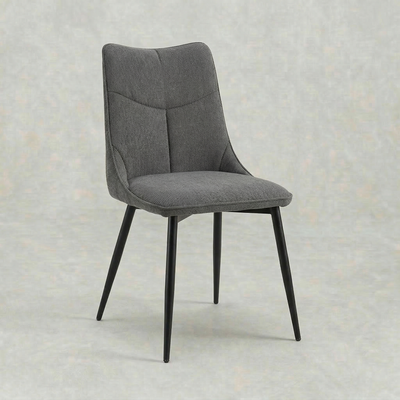 Eetkamerstoel Lund Donkergrijs met zwart onderstel