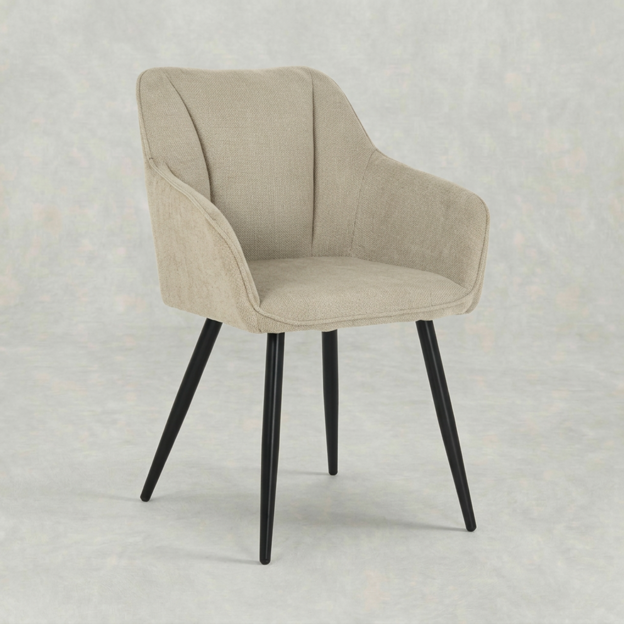 Eetkamerstoel Bornholm Zand met zwart onderstel