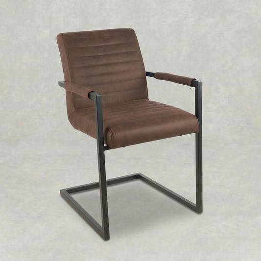 Eetkamerstoel Kolding Bruin met zwart onderstel