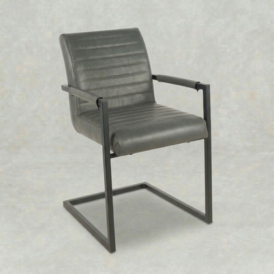 Eetkamerstoel Kolding Antraciet met zwart onderstel