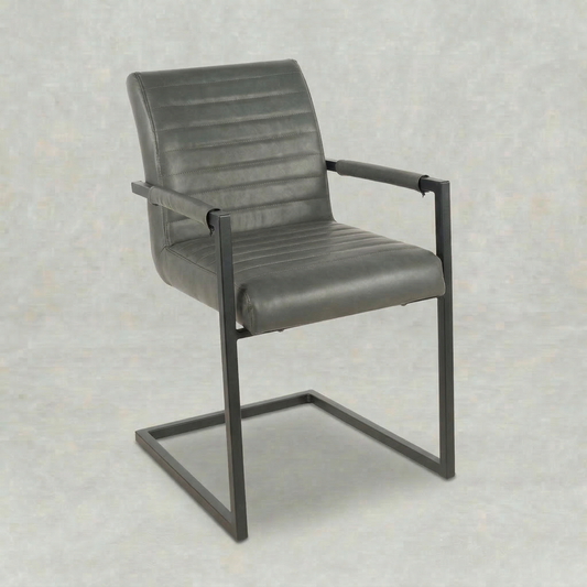 Eetkamerstoel Kolding Antraciet met zwart onderstel