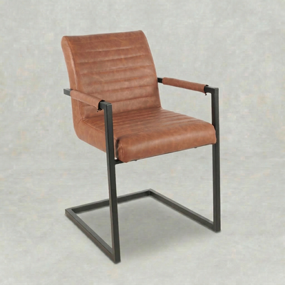 Eetkamerstoel Kolding Cognac met zwart onderstel