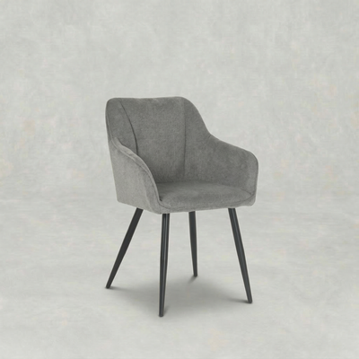 Eetkamerstoel Bornholm Donkergrijs met zwart onderstel