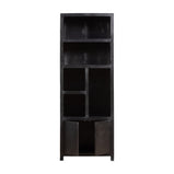 Mangohouten Wandkast Evan 80 cm (5 open vakken, 2 deuren)