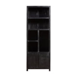 Mangohouten Wandkast Evan 80 cm (5 open vakken, 2 deuren)