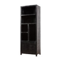 Mangohouten Wandkast Evan 80 cm (5 open vakken, 2 deuren)