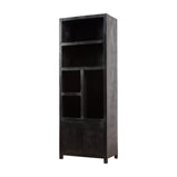Mangohouten Wandkast Evan 80 cm (5 open vakken, 2 deuren)