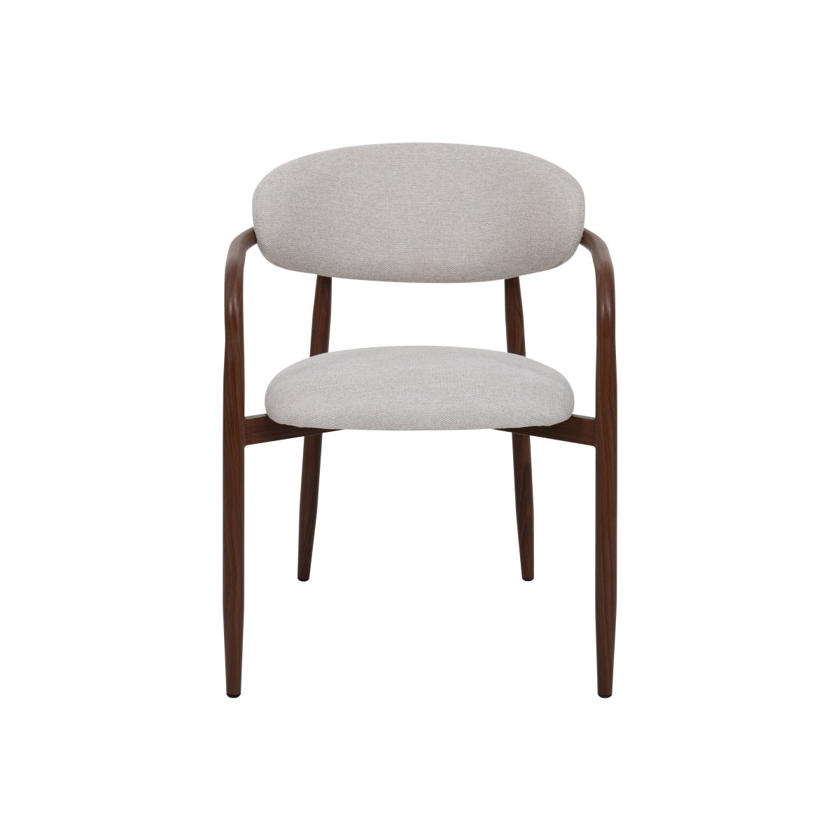 Eetkamerstoel Sude Beige met walnoot onderstel