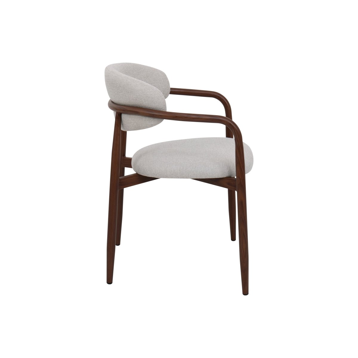 Eetkamerstoel Sude Beige met walnoot onderstel