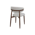 Eetkamerstoel Japandi Sora Beige met walnoot onderstel