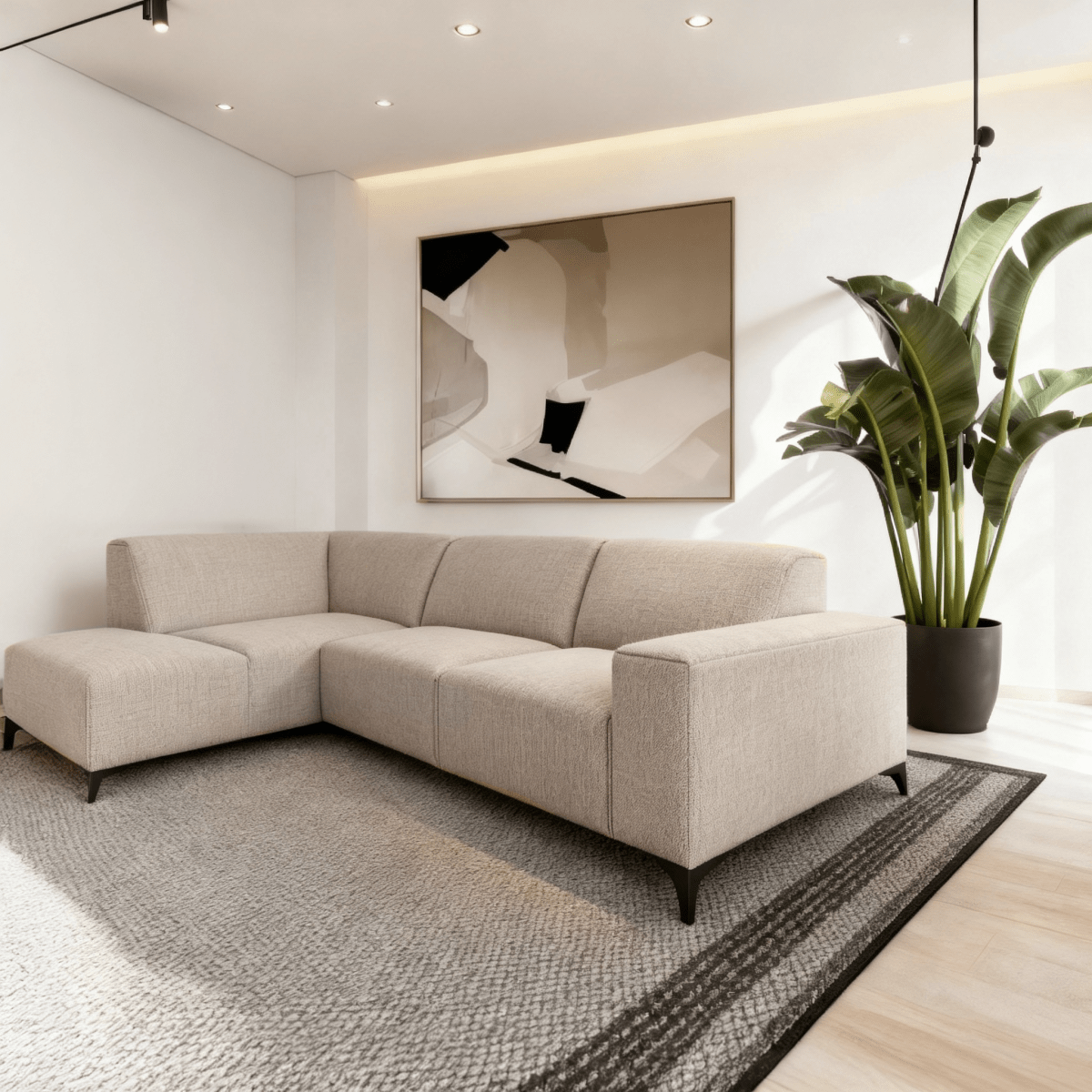 Hoekbank Brooklyn 4-zits Links Beige