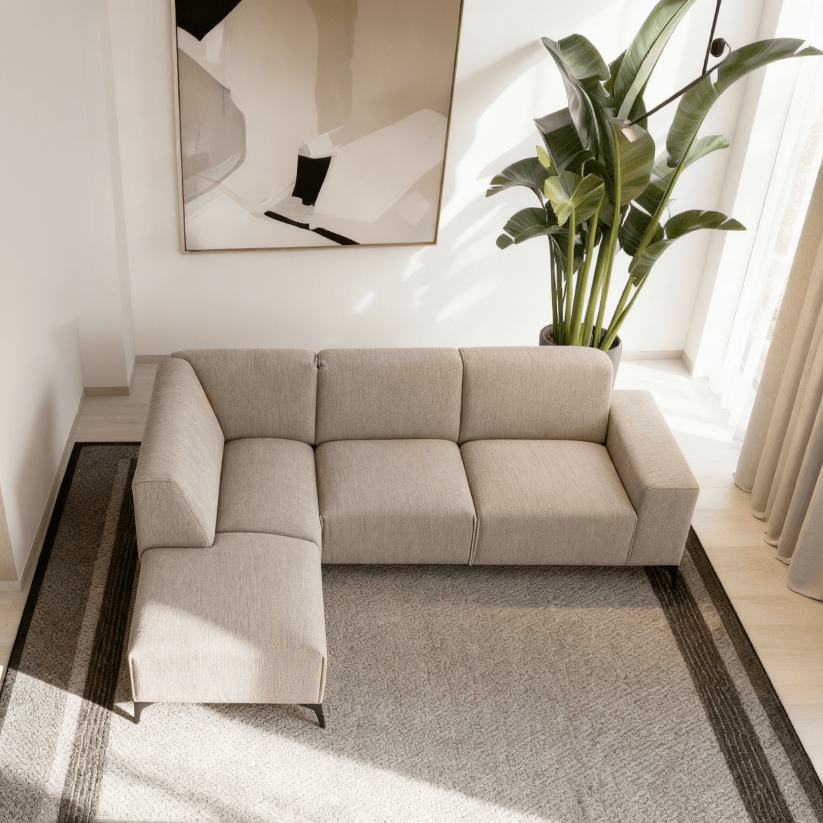 4-zits hoekbank Brooklyn beige