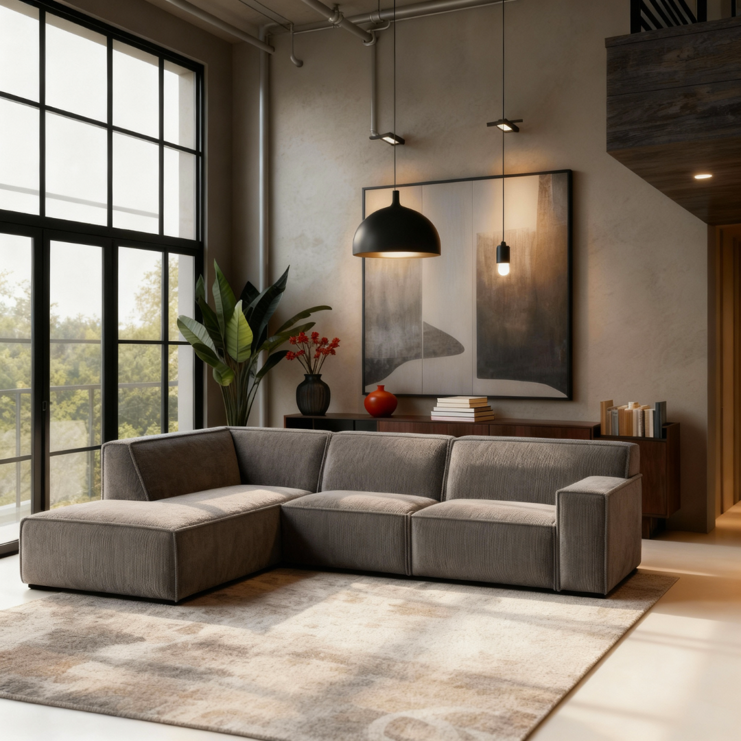 Hoekbank Milo 4-zits Links Taupe