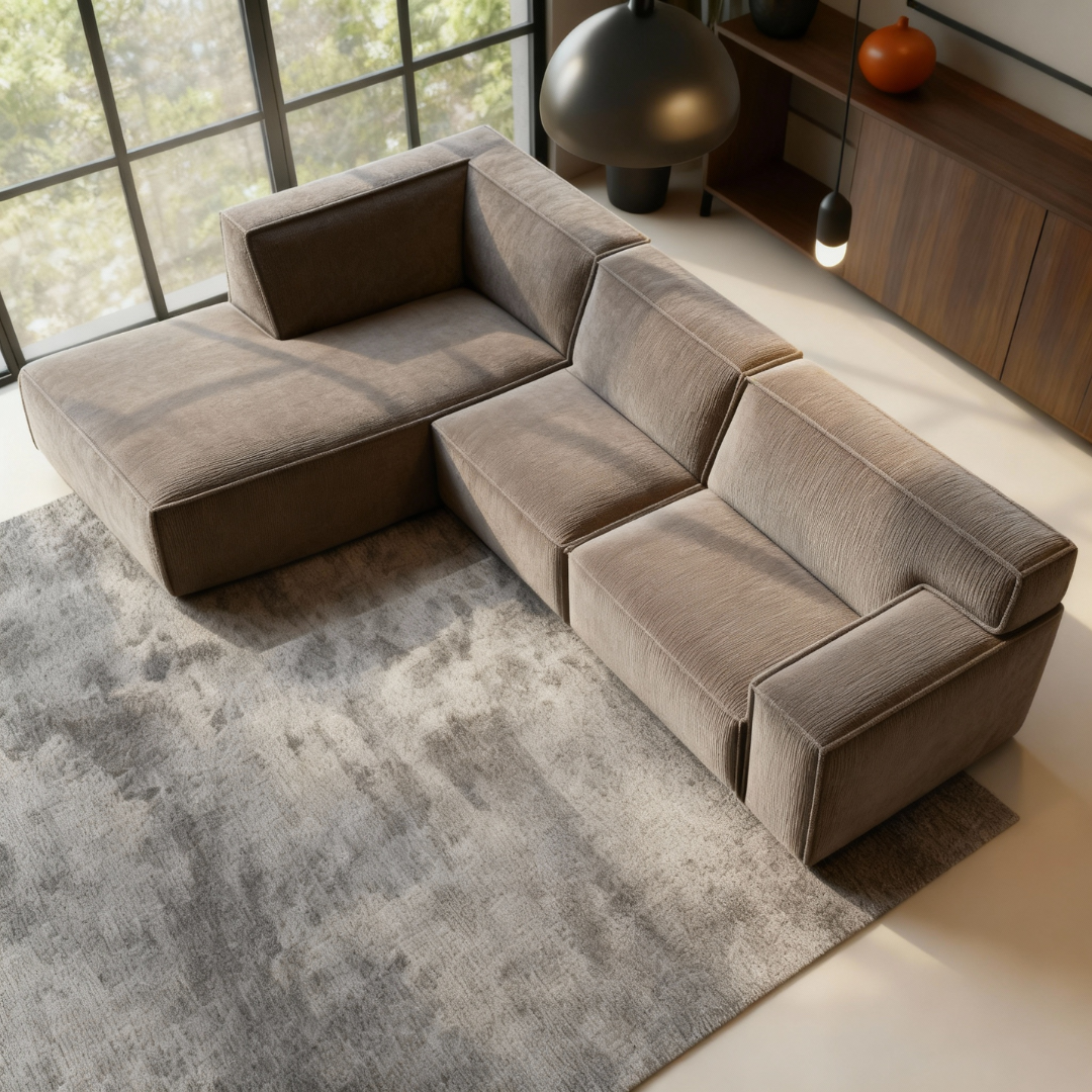 Hoekbank Milo 4-zits Links Taupe