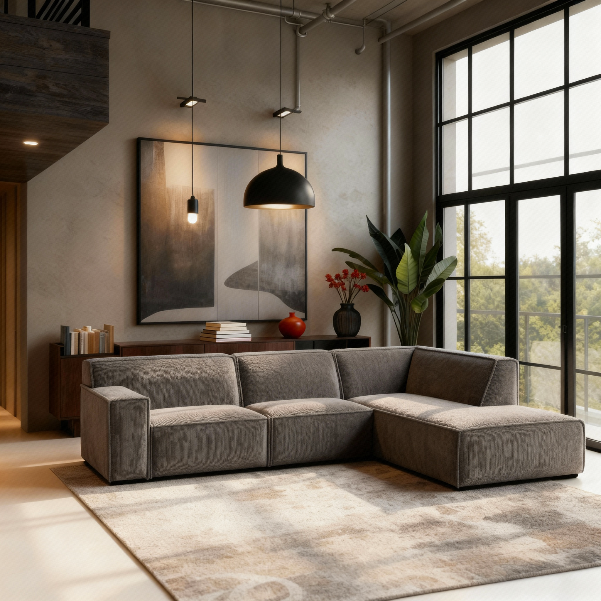 Hoekbank Milo 4-zits Rechts Taupe