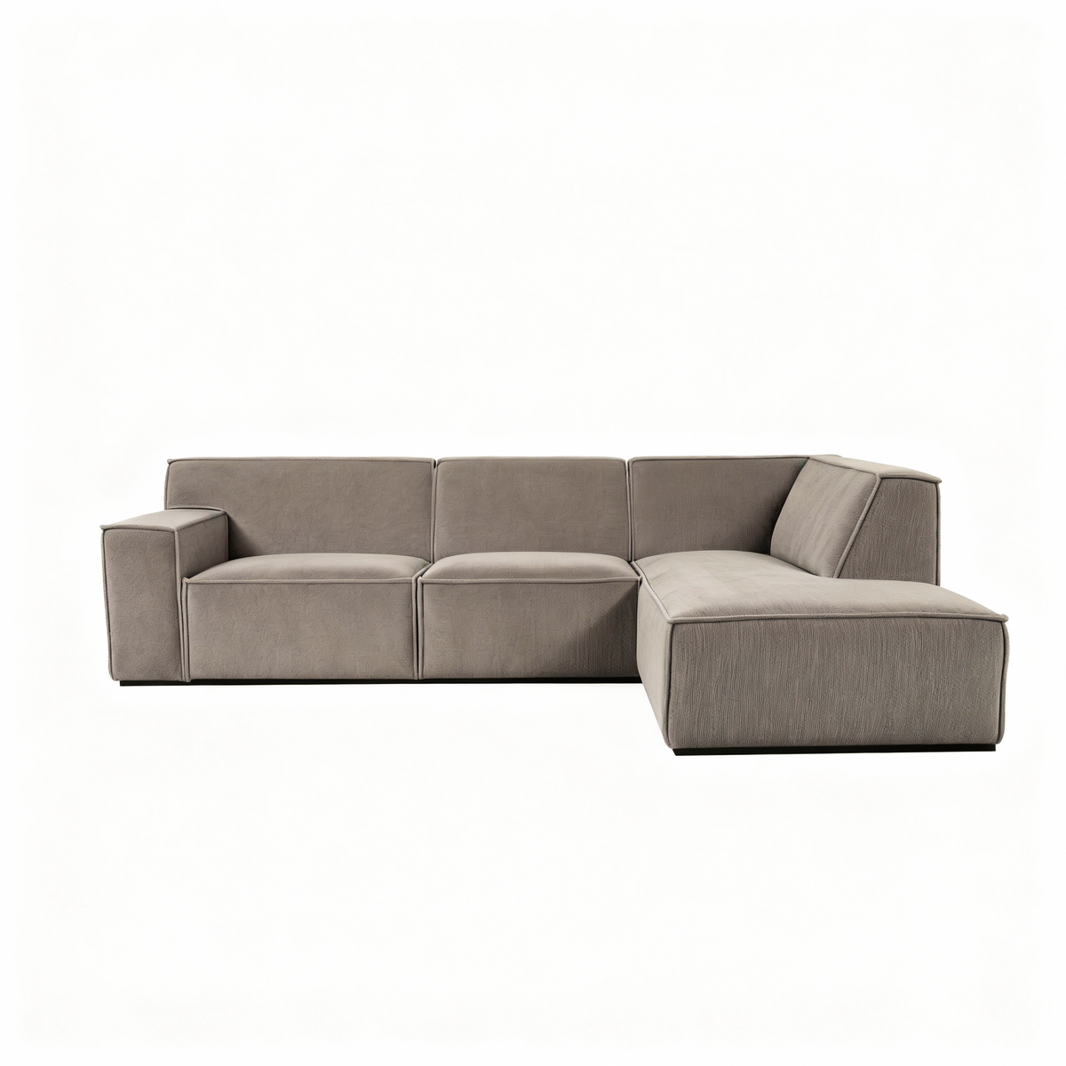 Hoekbank links, 4-zits taupe 