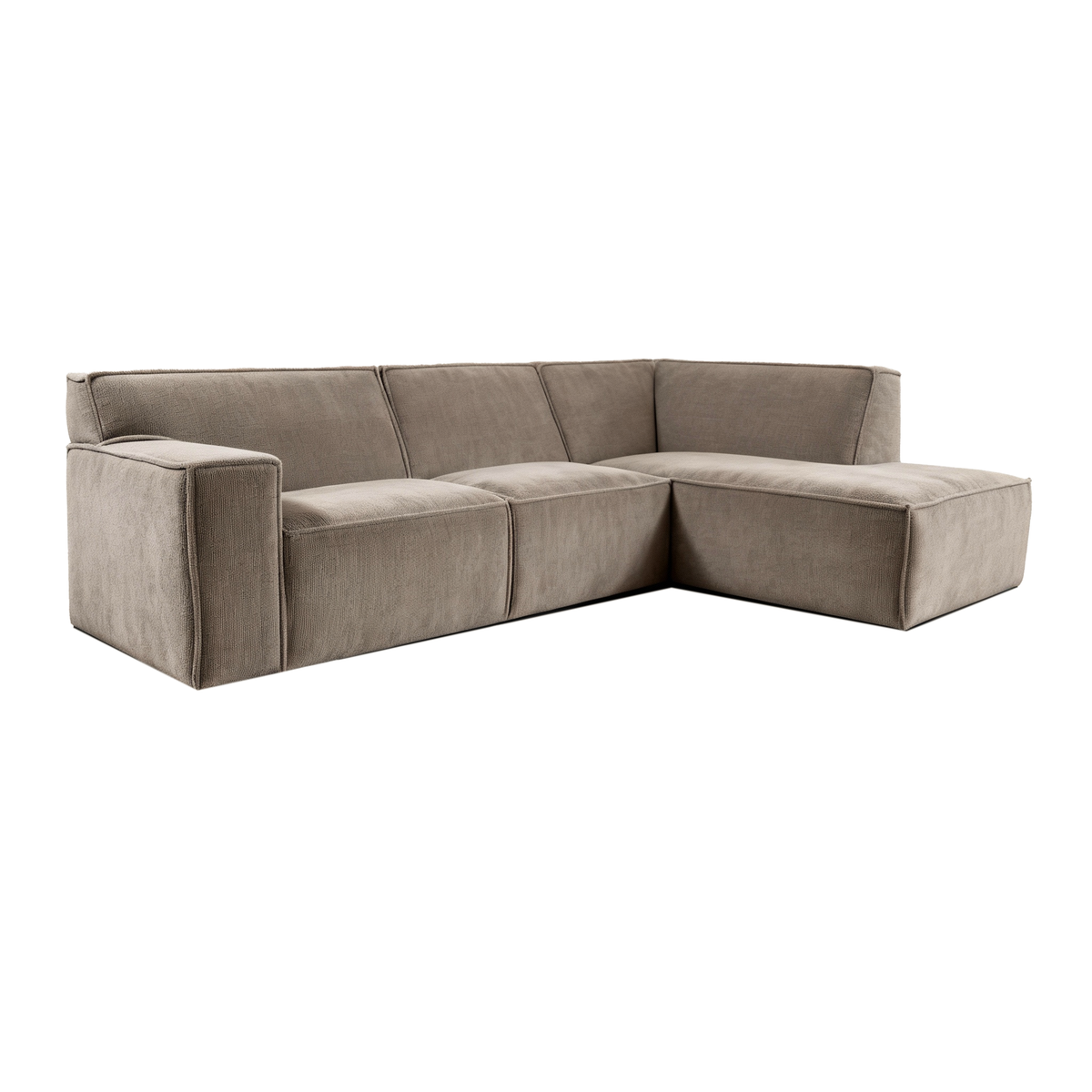 Hoekbank links, 4-zits taupe 