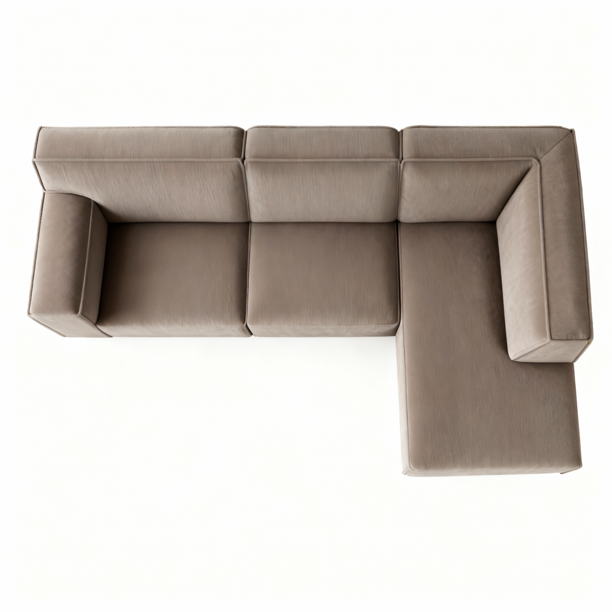 Hoekbank links, 4-zits taupe 