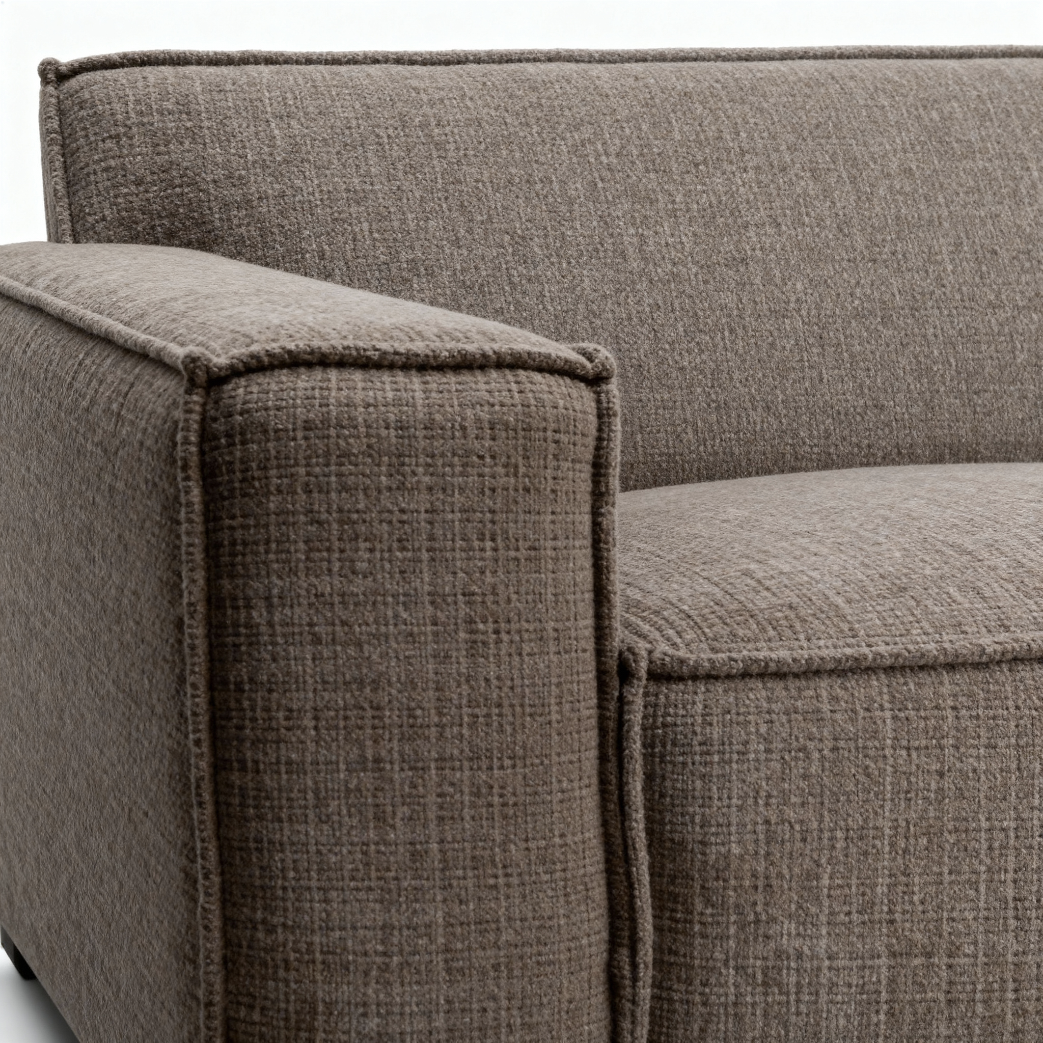 Hoekbank taupe closeup