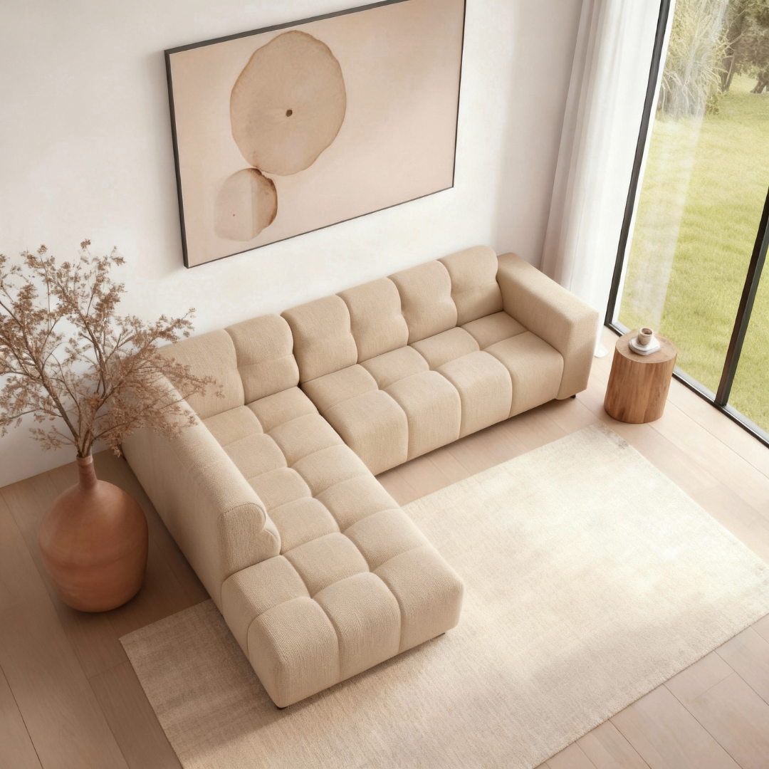 Hoekbank Noah 4-zits Links Crème