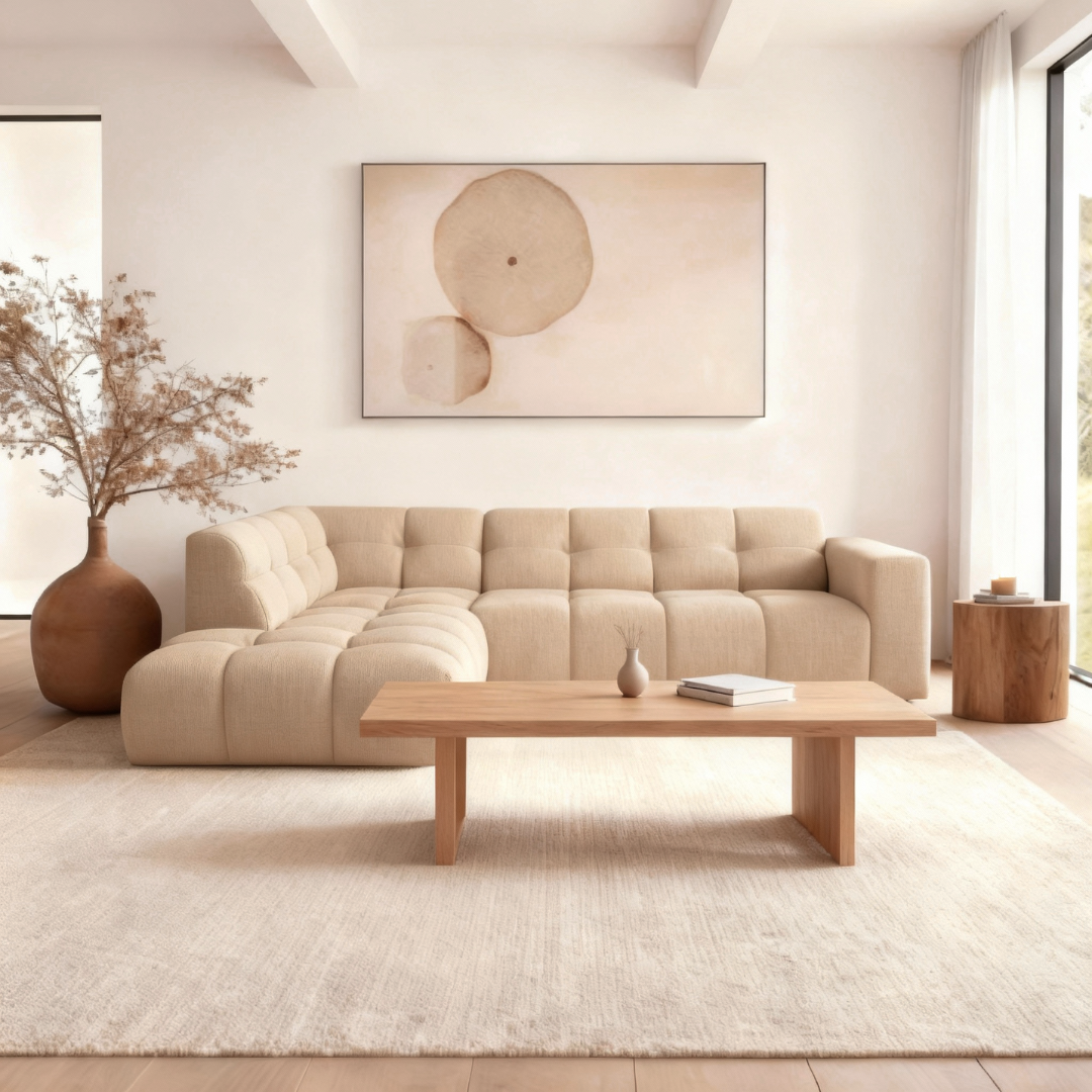 Hoekbank Noah 4-zits Links Crème