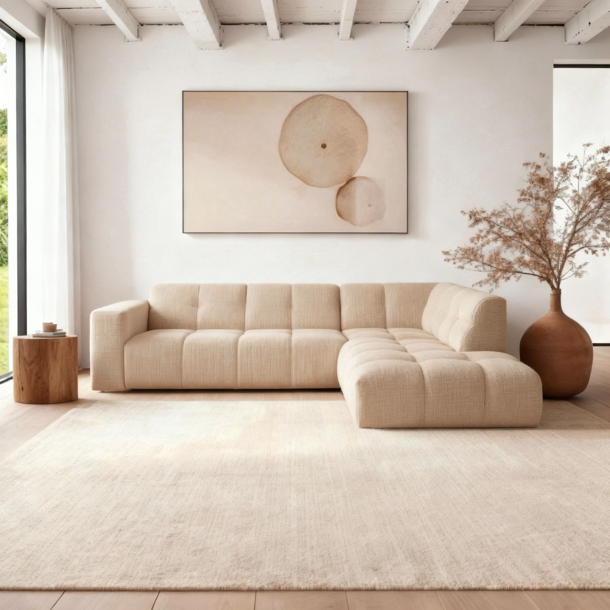 Hoekbank Noah 4-zits Rechts Crème