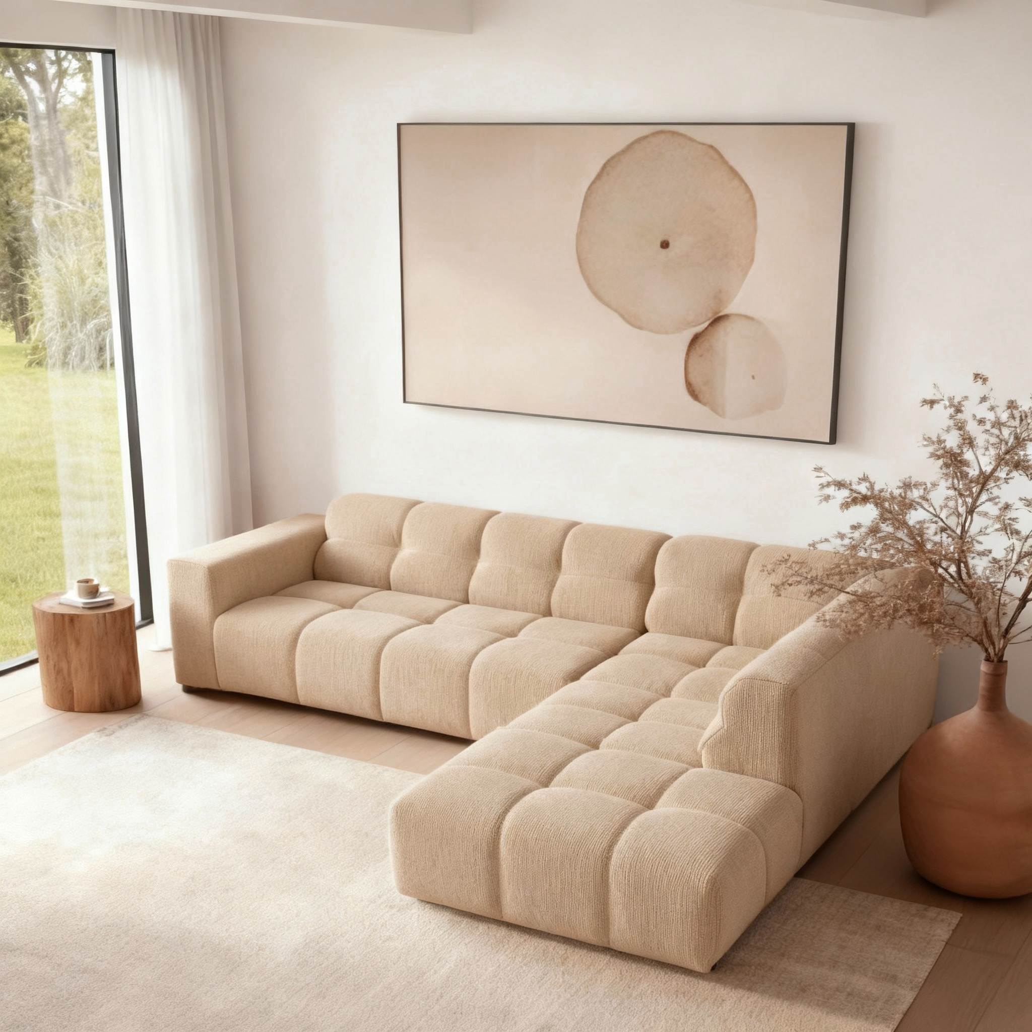 Hoekbank Noah 4-zits Rechts Crème