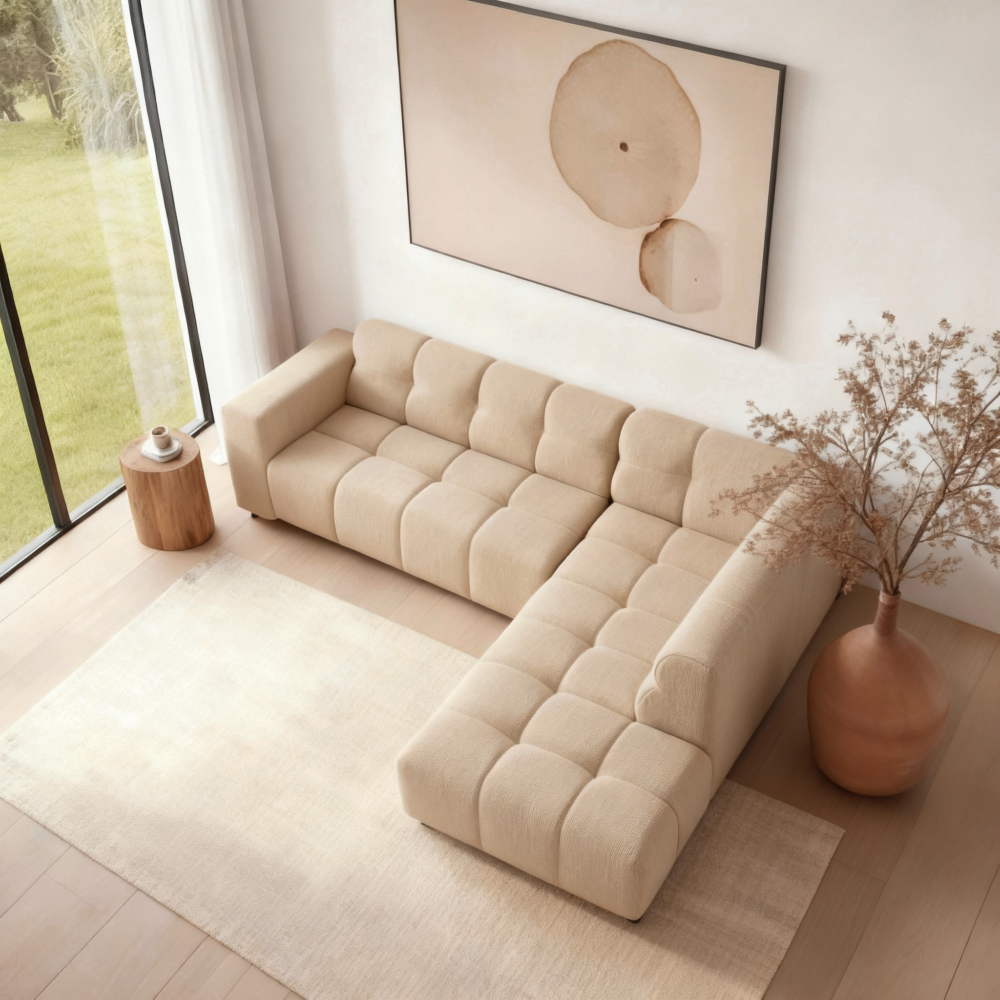 Hoekbank Noah 4-zits Rechts Crème