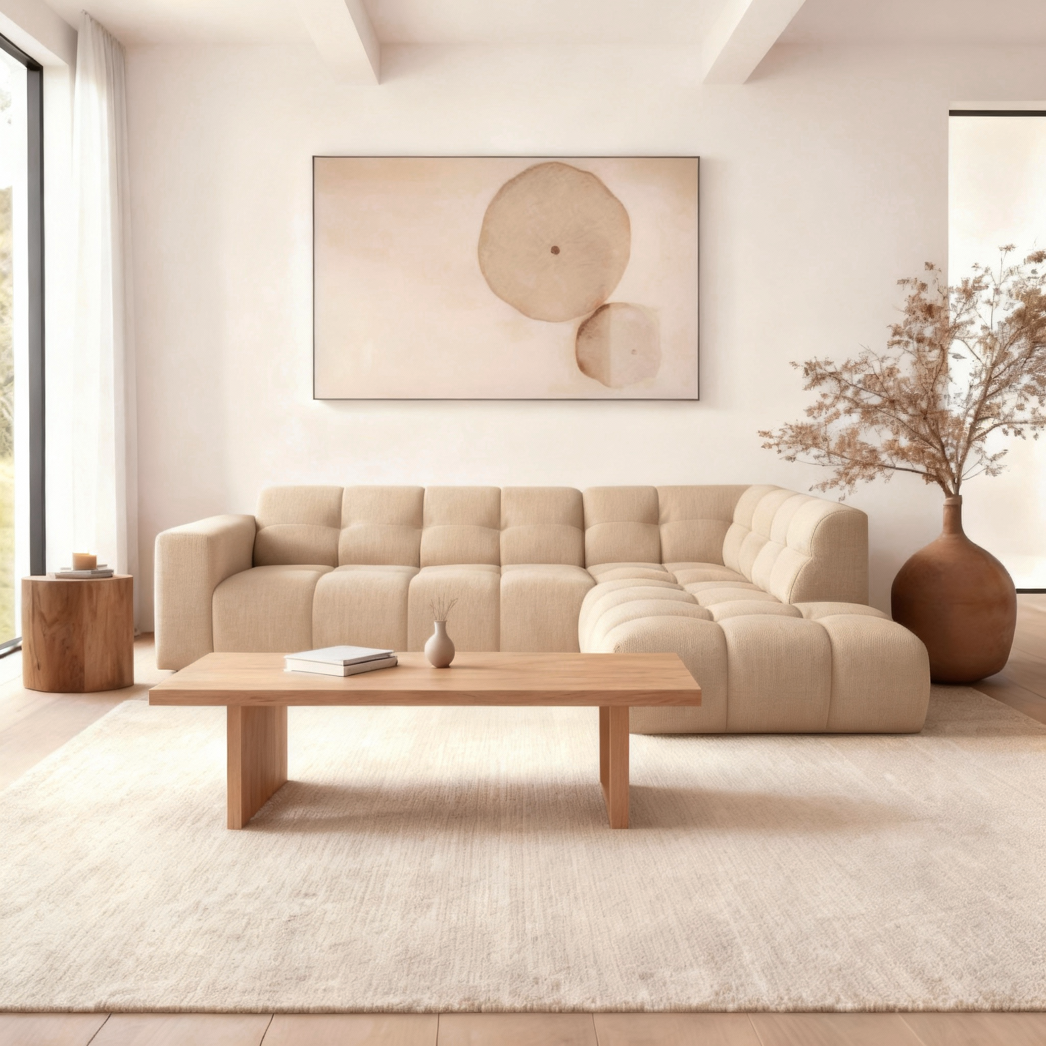 Hoekbank Noah 4-zits Rechts Crème