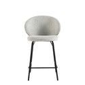 Barkruk Visby Beige Bouclé met zwart onderstel