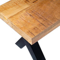 Mangohouten eetkamerbank Cedric X-poot 160x40 cm