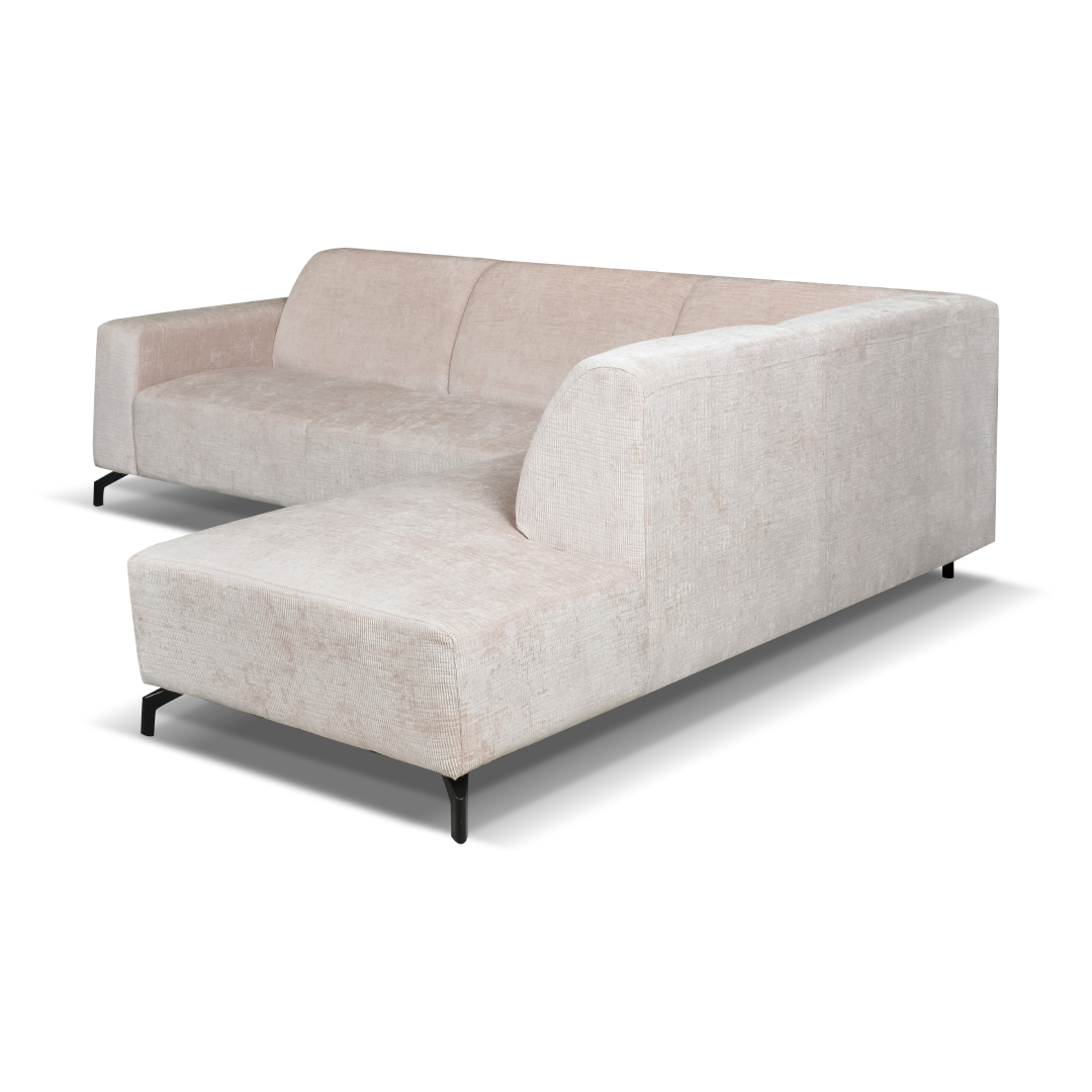 Beige hoekbank rechts 4 zits