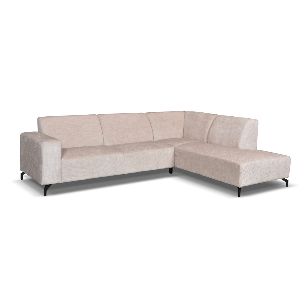 Beige hoekbank rechts 4 zits
