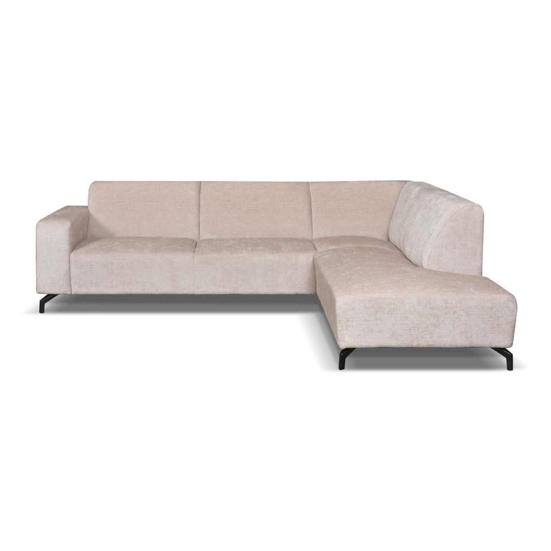 Beige hoekbank rechts 4 zits