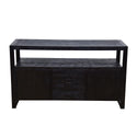 Mangohouten Dressoir Britt 140 cm 2 deuren 3 lades Zwart
