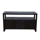 Mangohouten Dressoir Britt 140 cm 2 deuren 3 lades Zwart
