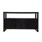 Mangohouten Dressoir Britt 140 cm 2 deuren 3 lades Zwart