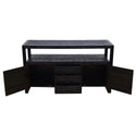 Mangohouten Dressoir Britt 140 cm 2 deuren 3 lades Zwart