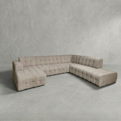 Bank Cesna 5-zits U-opstelling Links Wit