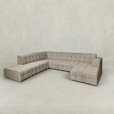 Bank Cesna 5-zits U-opstelling Rechts Wit