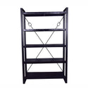 Mangohouten Boekenkast Britt 120 cm Zwart
