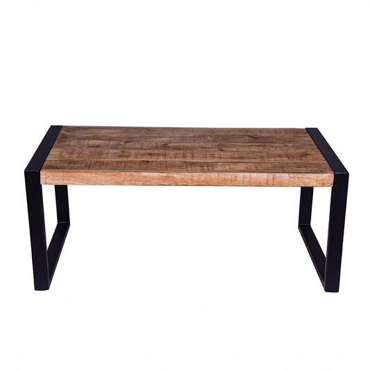 Eenvoudige salontafel van mangohout 110 cm lang