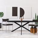 Mangohouten Eettafel Deens Ovaal Tess 220x110 cm Zwart (2,5 cm)