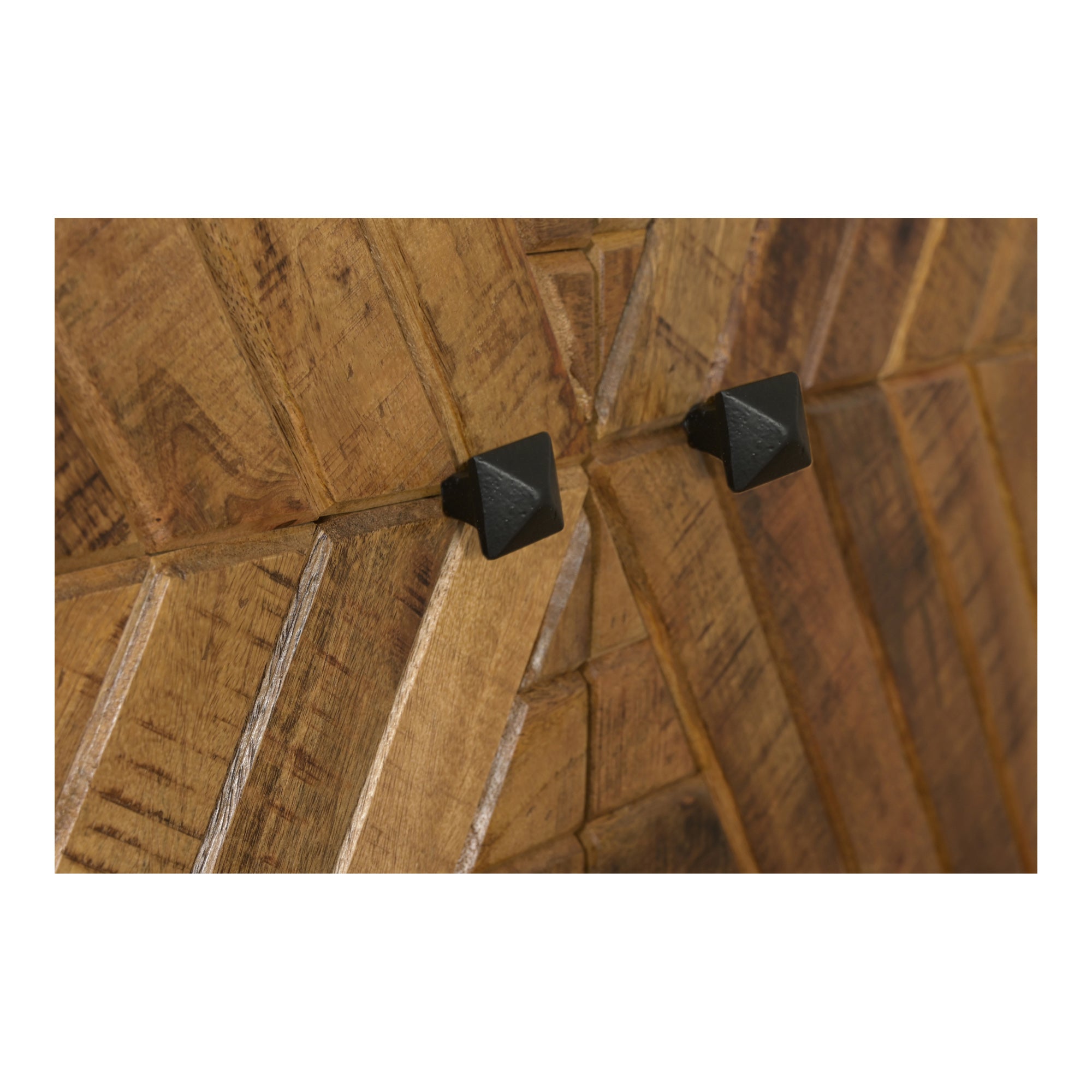 wandkast 90 cm breed met speels patroon van mangohout