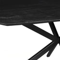 Mangohouten Eettafel Deens Ovaal Tess 220x110 cm Zwart (2,5 cm)