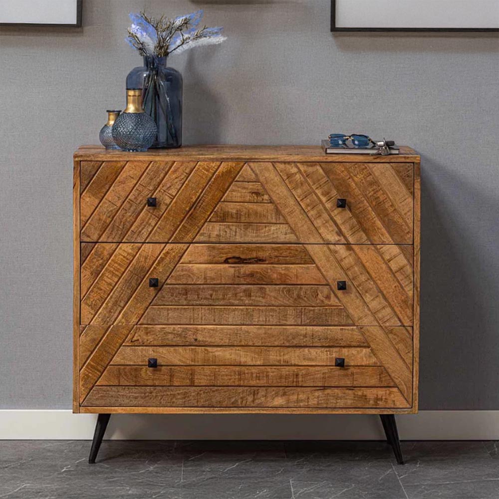 Dressoir van mangohout met lades 100 cm breed