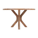 Mangohouten Eettafel Sun Rond 130 cm Houten onderstel