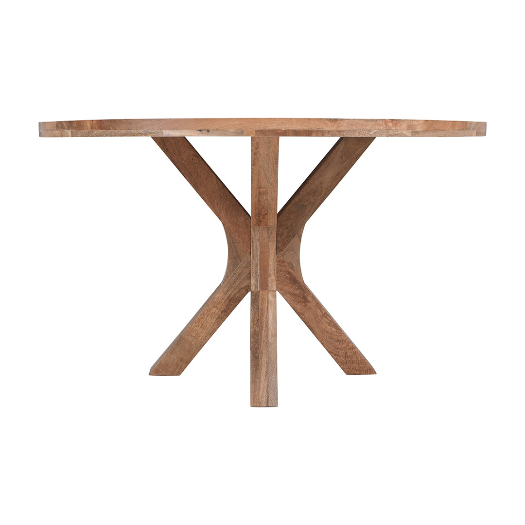 Lichtbruine ronde eettafel van mangohout