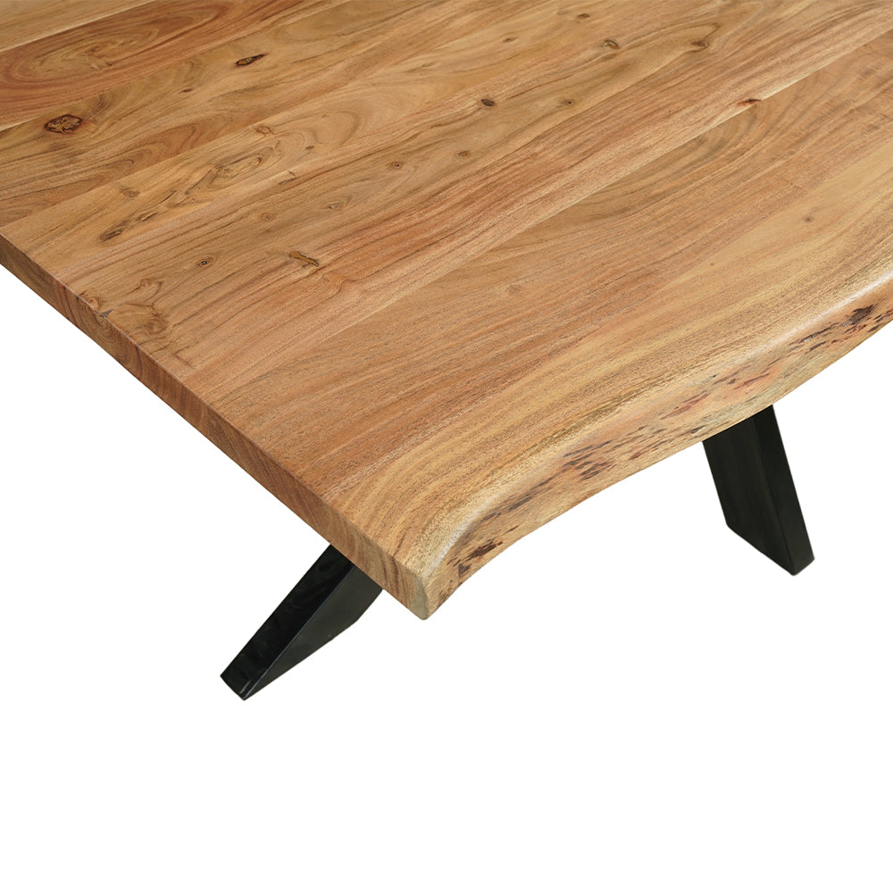 Rechthoukige eettafel acaciahout
